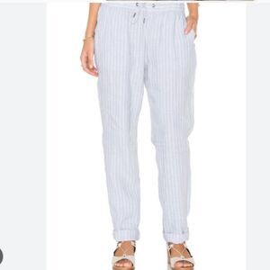 ONIA (from REVOLVE) Ella Drawstring Linen Striped Pants Cream White Size Medium